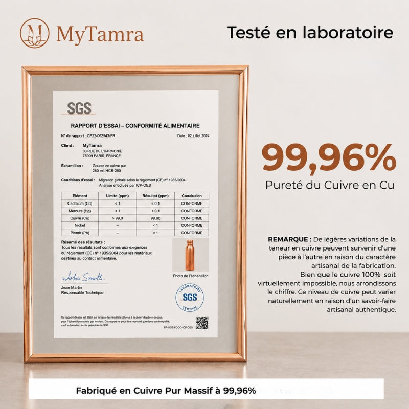 MyTamra™ Diamond waterfles – 99,9% puur massief koper