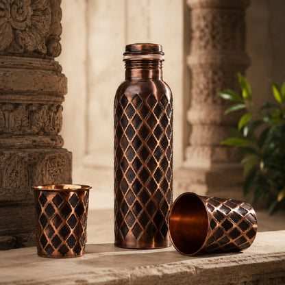 MyTamra™ Diamond waterfles – 99,9% puur massief koper