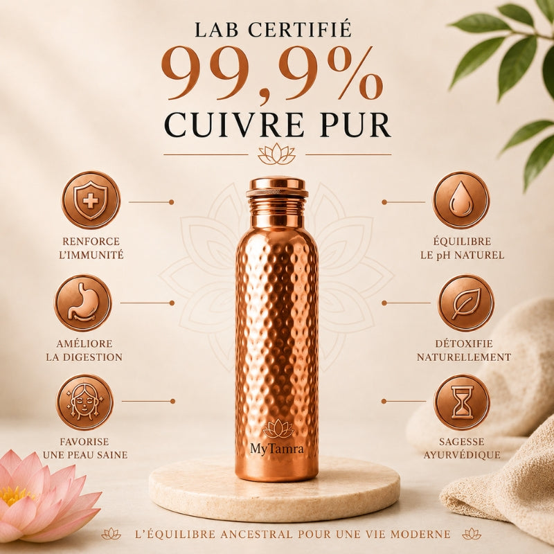 MyTamra™ waterfles van 99,9% puur massief koper - Heritage Edition
