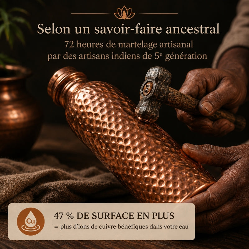 MyTamra™ waterfles van 99,9% puur massief koper - Heritage Edition