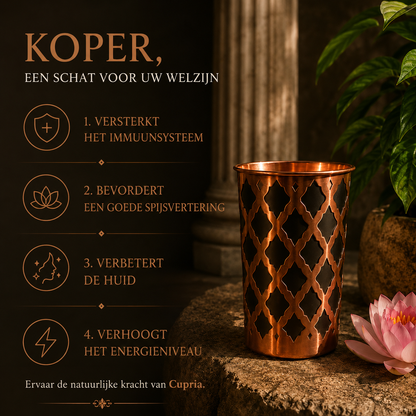 Glas van 99,9% massief koper - Diamond