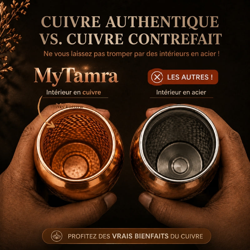 MyTamra™ waterfles van 99,9% puur massief koper - Heritage Edition