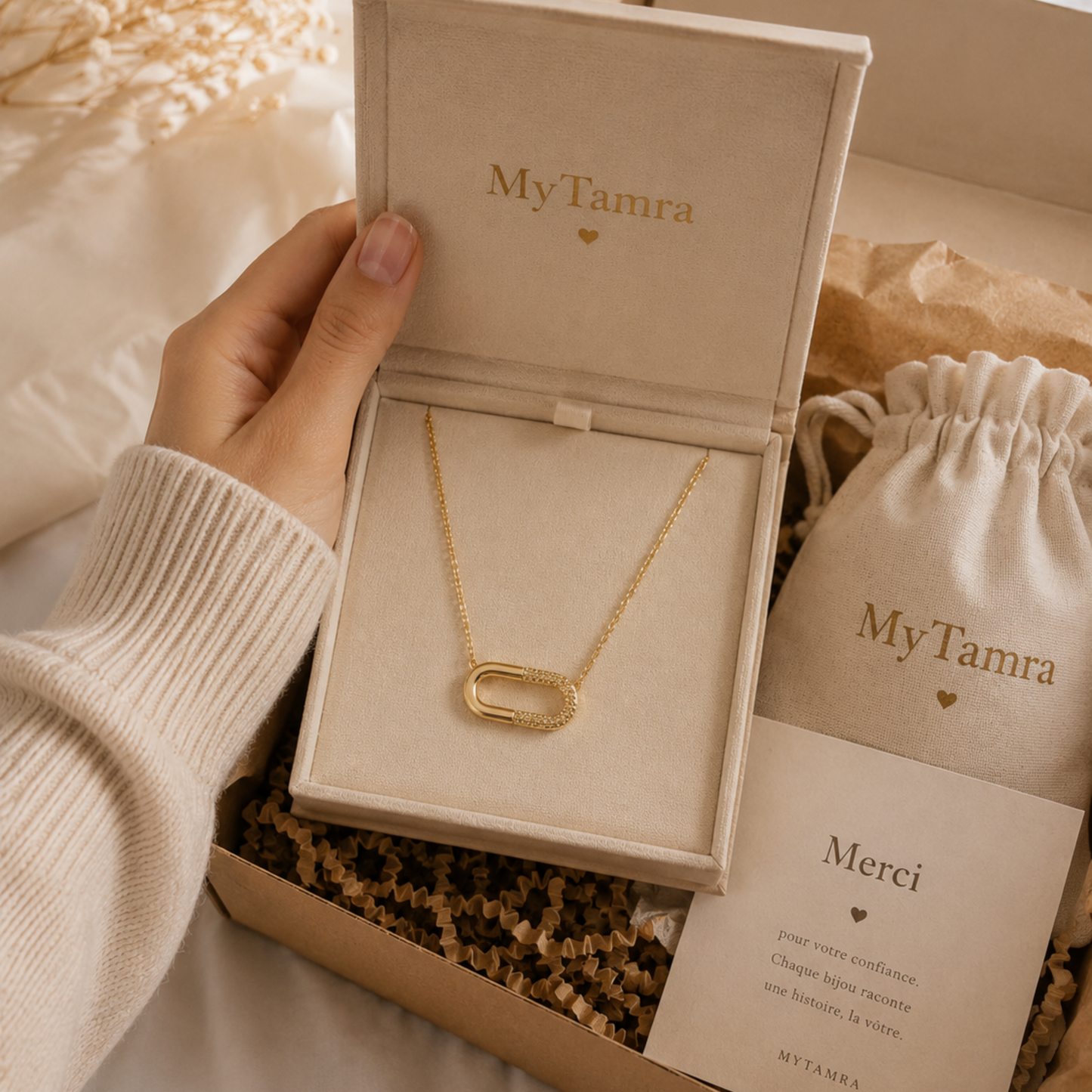 MyTamra™ gele koperen halsketting