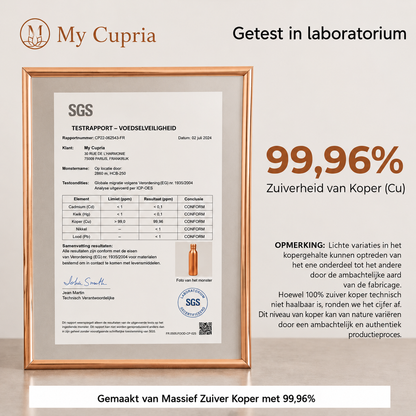 Glas van 99,9% massief koper - Heritage