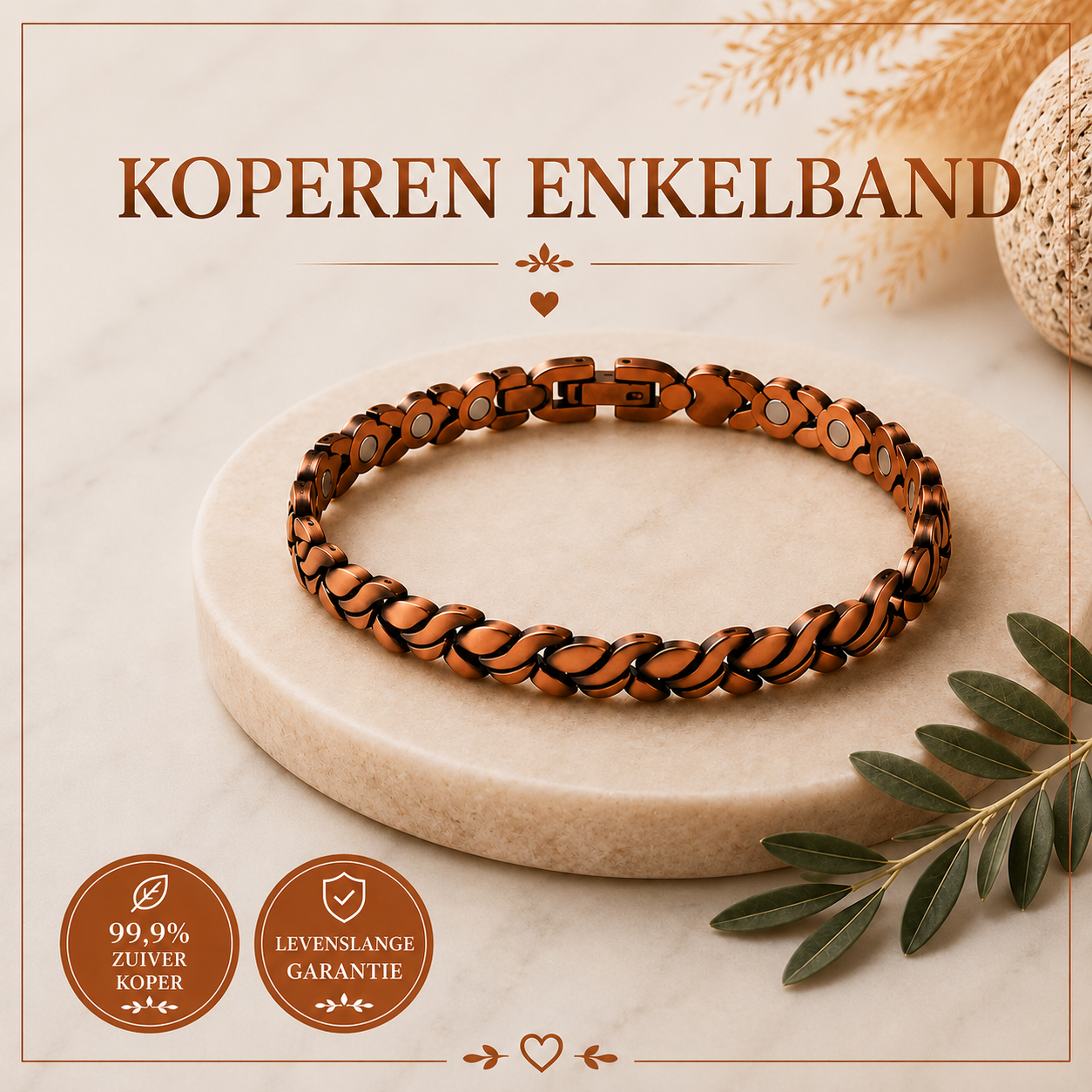 Enkelband van puur koper