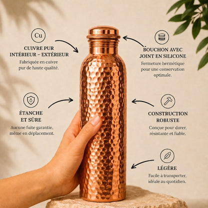 Koperen waterfles – MyTamra™ | Natuurlijk gezuiverd water, zonder plastic
