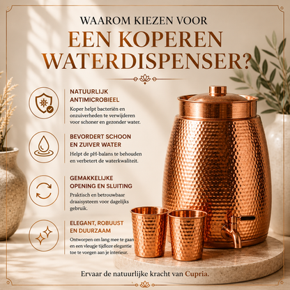 Waterdispenser van 99,9% puur massief koper