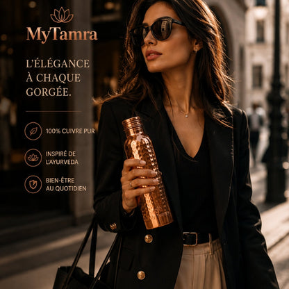 MyTamra™ waterfles van 99,9% puur massief koper - Heritage Edition