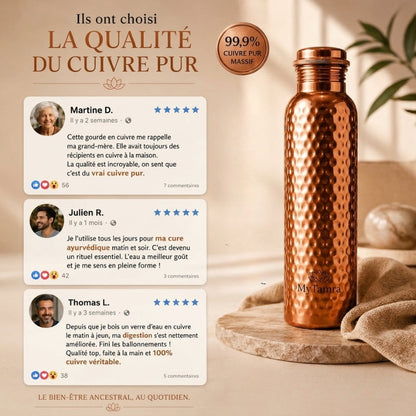 MyTamra™ waterfles van 99,9% puur massief koper - Heritage Edition