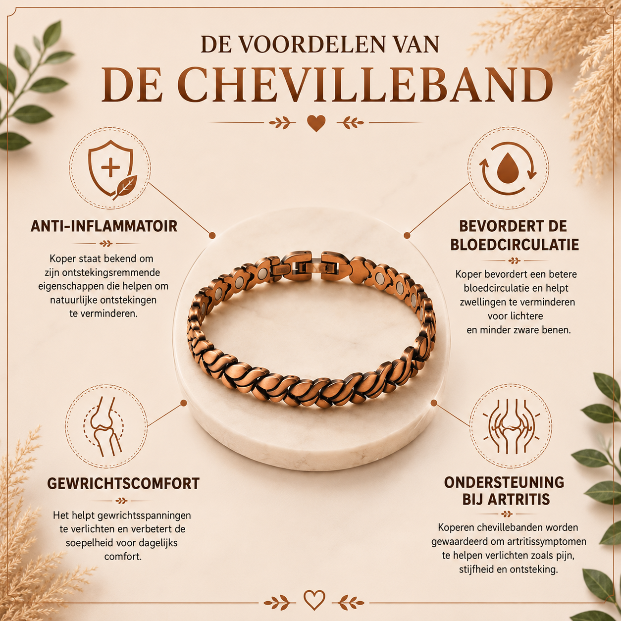 Enkelband van puur koper