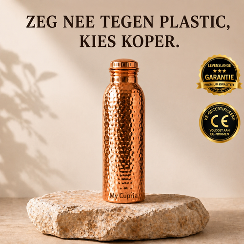 Koperen waterfles – MyCupria | Natuurlijk gezuiverd water, zonder plastic